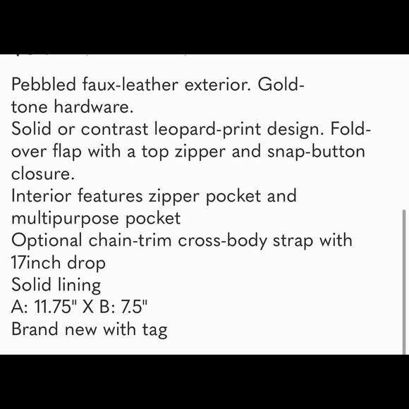 NWT *GUESS* LEOPARD BLK GOLD SPARKLE ENVELOPE CHAIN CLUTCH PURSE #MOBWIFE - Picture 7 of 7